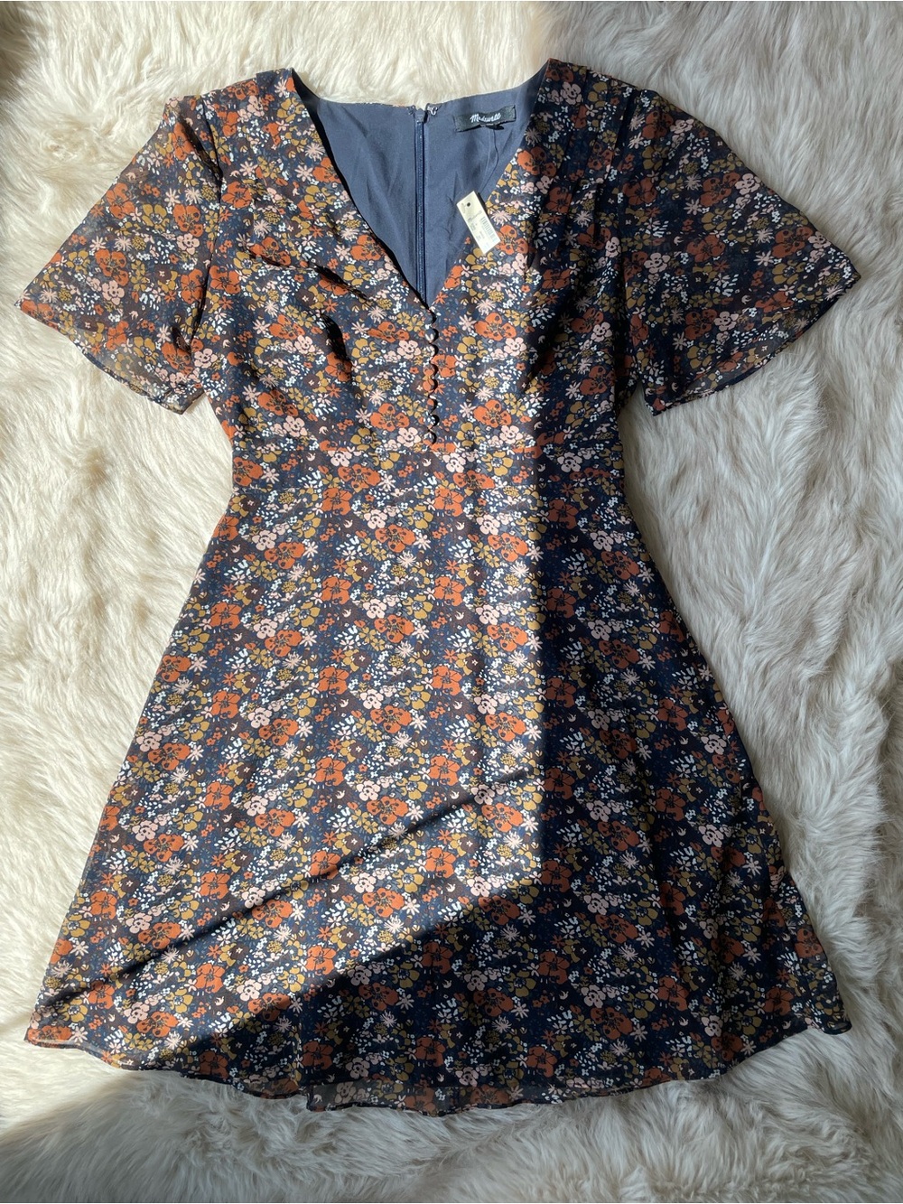 Madewell Orchard Flutter Sleeve Dress
